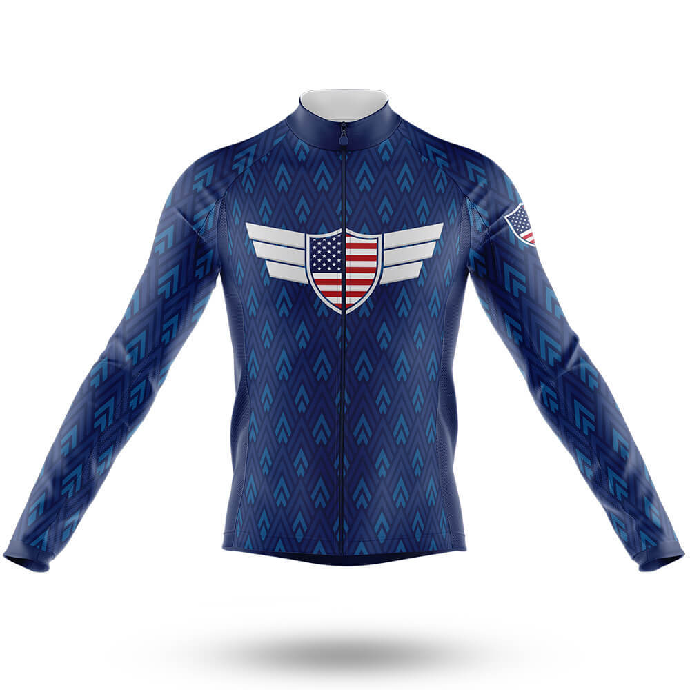 USA S6 Navy- Men's Cycling Kit-Long Sleeve Jersey-Global Cycling Gear