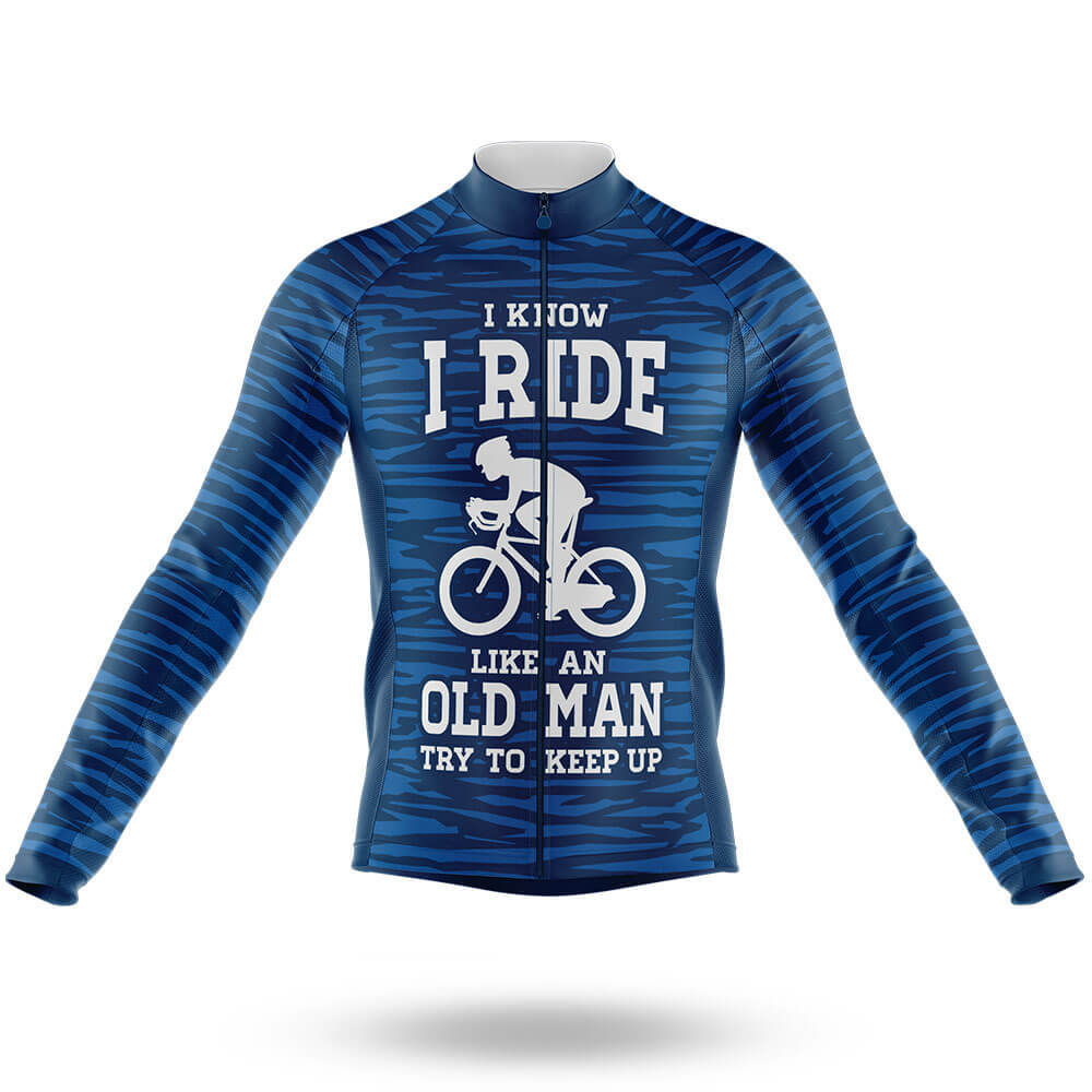 I Ride Like An Old Man V6 - Men's Cycling Kit-Long Sleeve Jersey-Global Cycling Gear