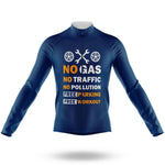 No Gas - Navy - Men's Cycling Kit-Long Sleeve Jersey-Global Cycling Gear