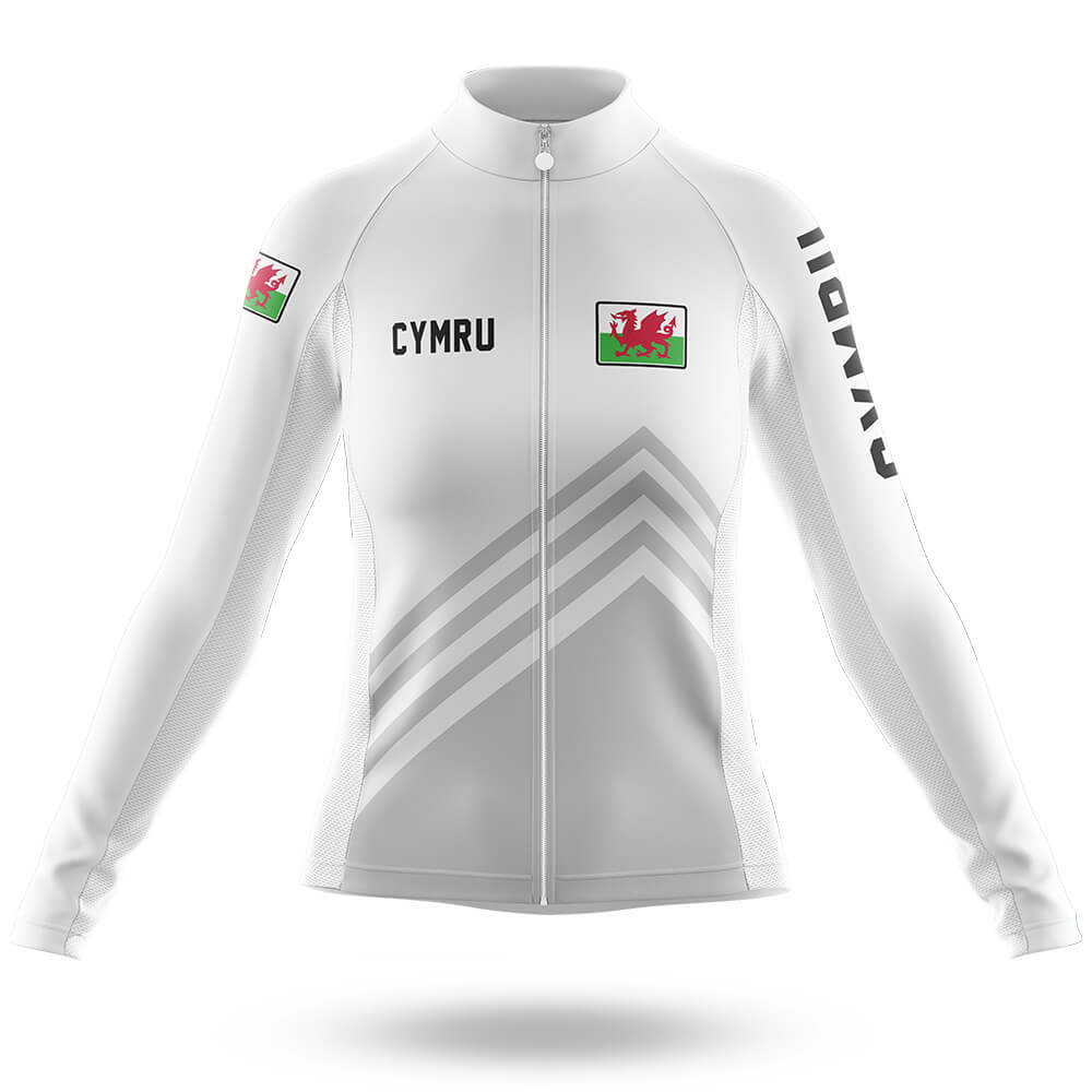Cymru S5 White - Women - Cycling Kit-Long Sleeve Jersey-Global Cycling Gear