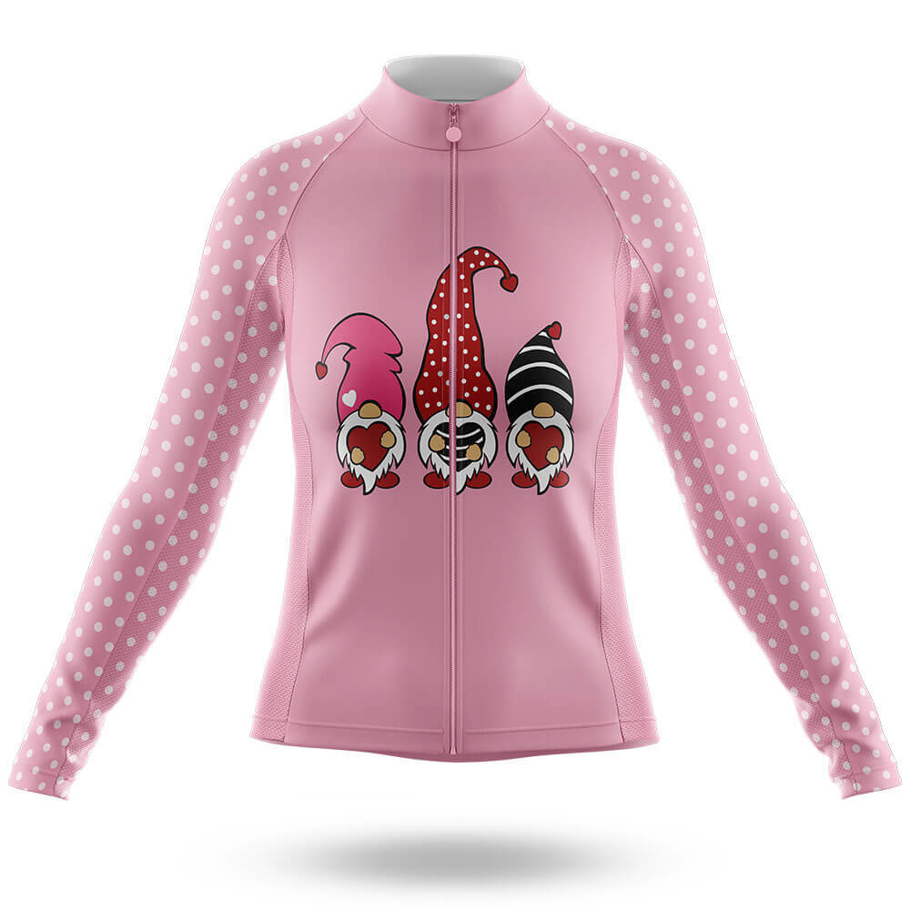 Gnomes Valentines - Women's Cycling Kit-Long Sleeve Jersey-Global Cycling Gear