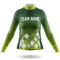 Custom Team Name V19 Green - Women's Cycling Kit-Long Sleeve Jersey-Global Cycling Gear