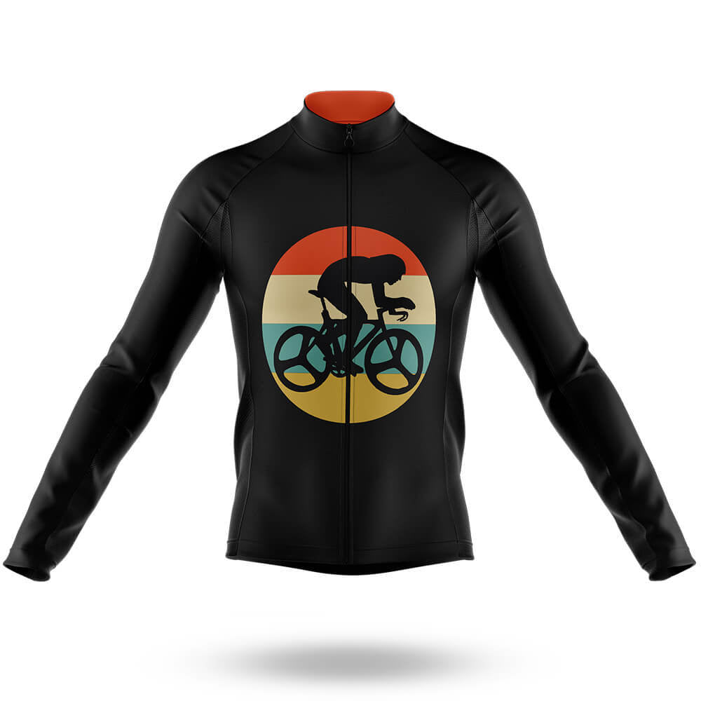 Retro Cyclist - Men's Cycling Kit-Long Sleeve Jersey-Global Cycling Gear
