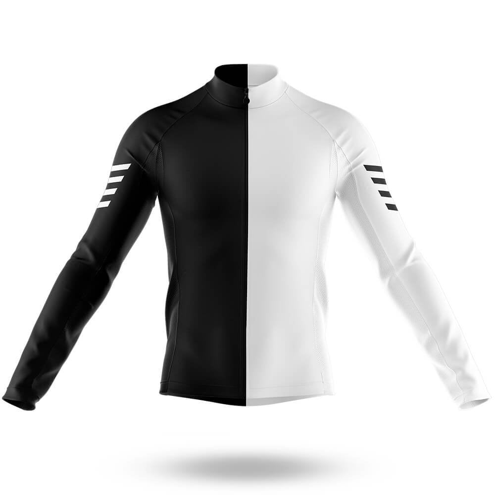 White Black - Men's Cycling Kit-Long Sleeve Jersey-Global Cycling Gear
