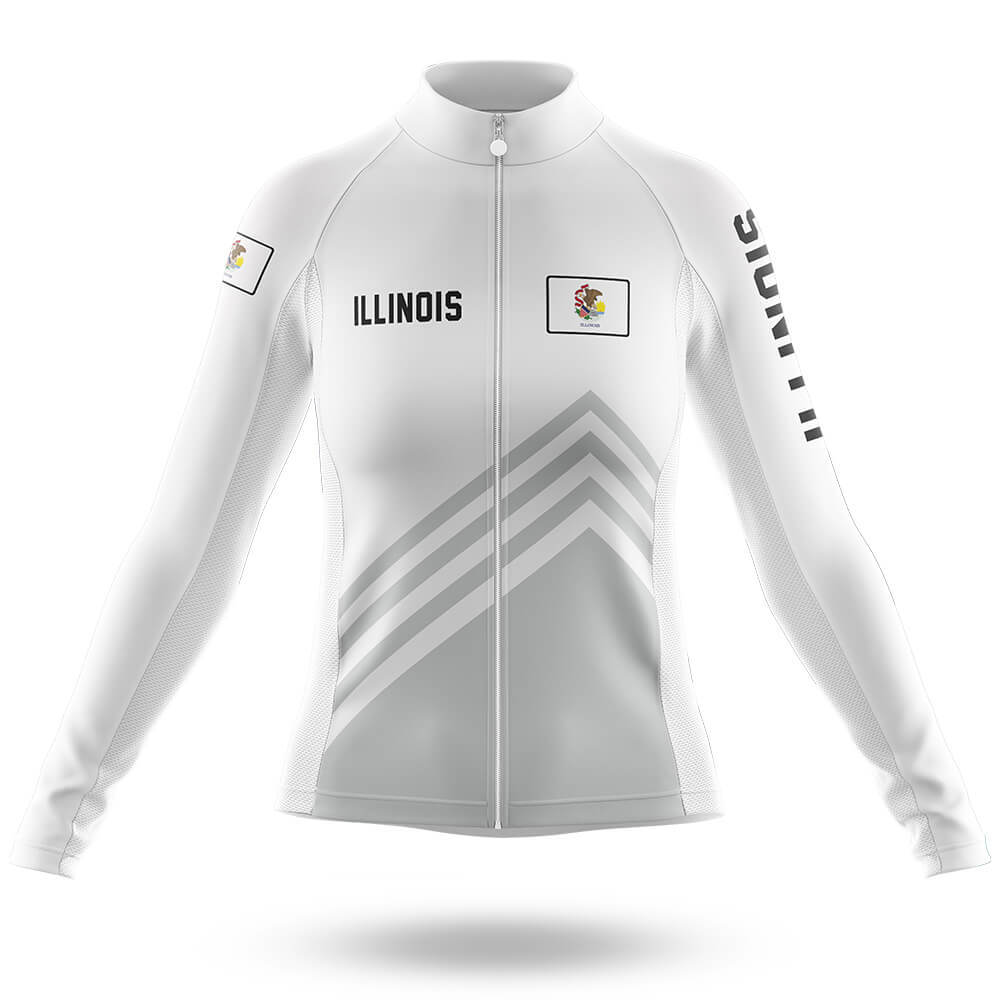 Illinois S4 White - Women - Cycling Kit-Long Sleeve Jersey-Global Cycling Gear