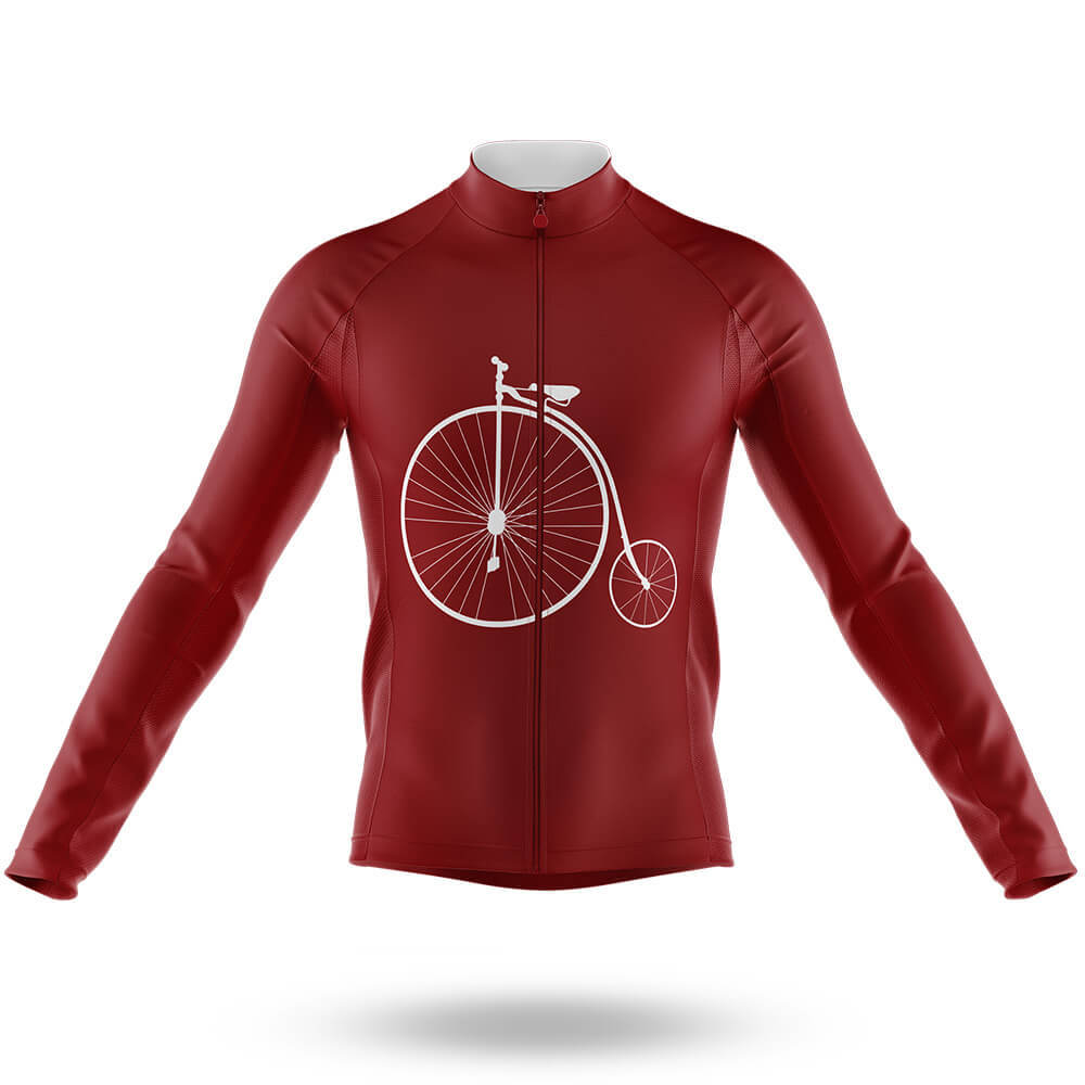 Penny Farthing Bike - Men's Cycling Kit-Long Sleeve Jersey-Global Cycling Gear