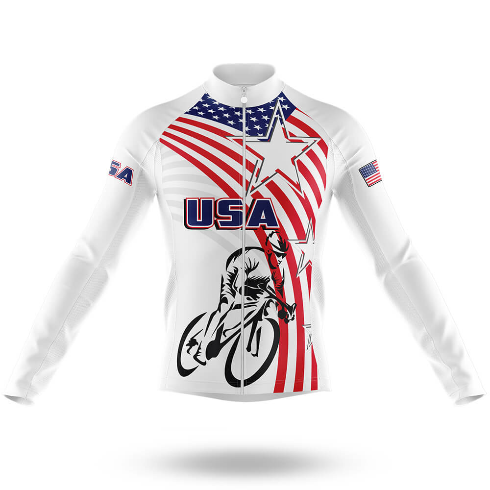 USA - Cycling Jersey For Men-Long Sleeve Jersey-Global Cycling Gear