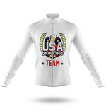 USA Drinking Team - White - Men's Cycling Kit-Long Sleeve Jersey-Global Cycling Gear