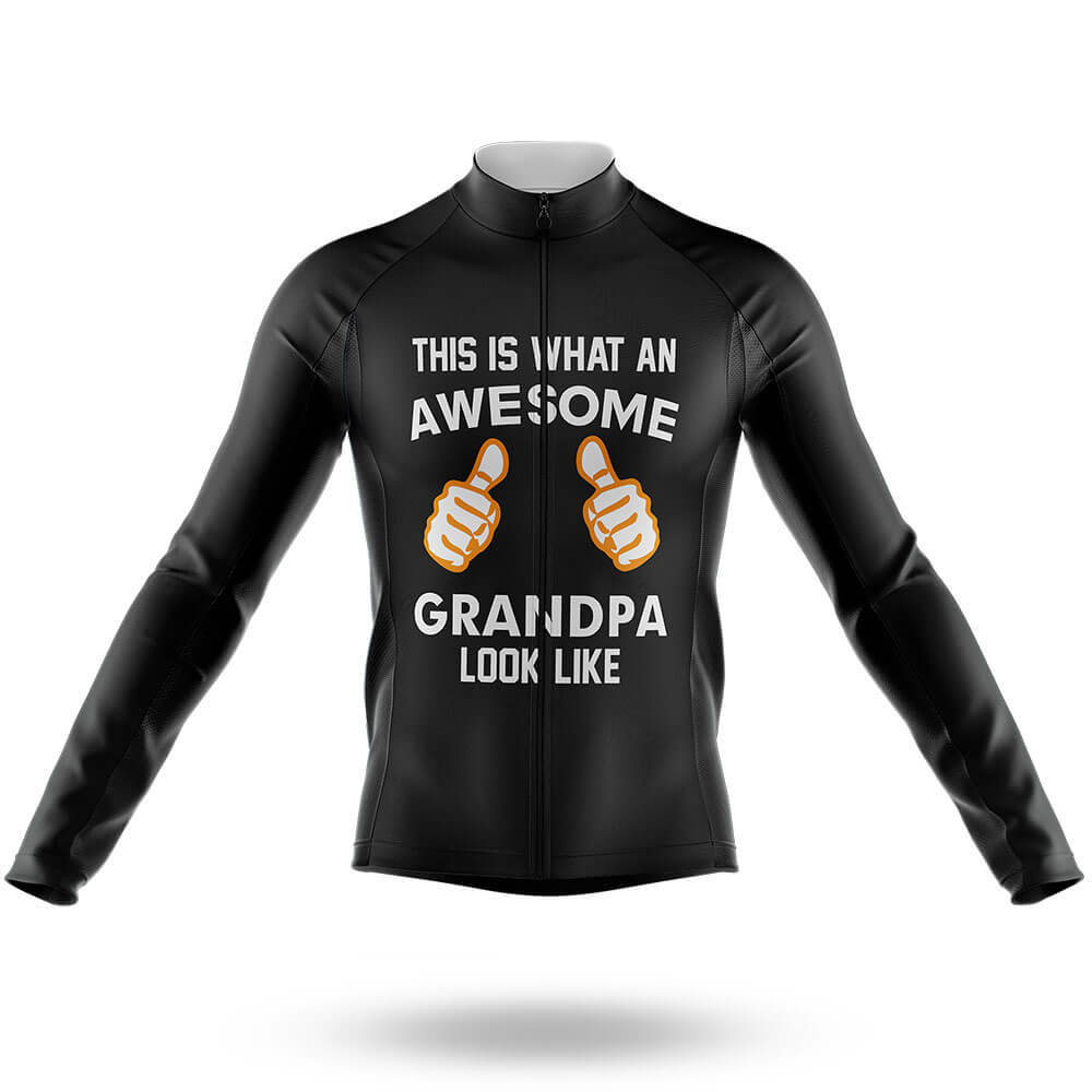 Awesome Grandpa V3 - Black - Men's Cycling Kit-Long Sleeve Jersey-Global Cycling Gear