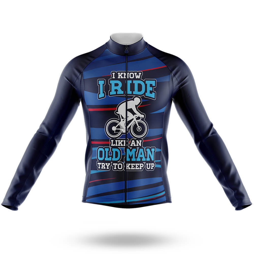 I Ride Like An Old Man V7 - Men's Cycling Kit-Long Sleeve Jersey-Global Cycling Gear