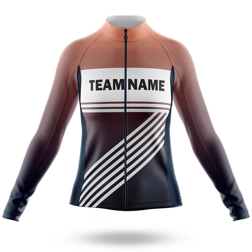 Custom Team Name S3 Cream - Women's Cycling Kit-Long Sleeve Jersey-Global Cycling Gear