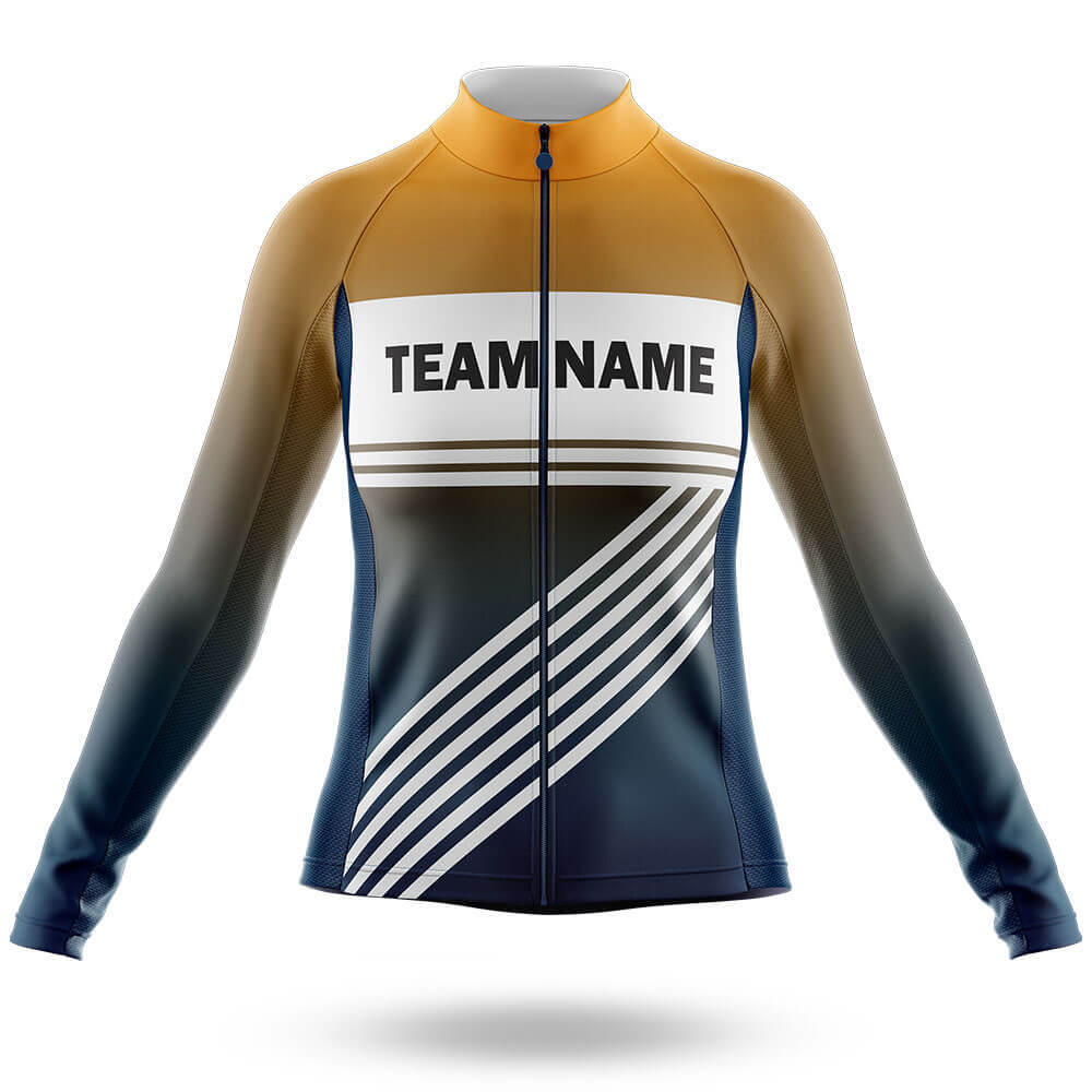 Custom Team Name S3 Yellow - Women's Cycling Kit-Long Sleeve Jersey-Global Cycling Gear