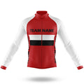 Custom Team Name M2 Red - Men's Cycling Kit-Long Sleeve Jersey-Global Cycling Gear