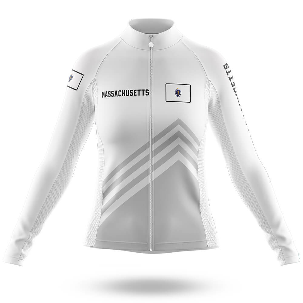 Massachusetts S4 White - Women - Cycling Kit-Long Sleeve Jersey-Global Cycling Gear
