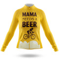 Mama Needs A Beer - Women's Cycling Kit-Long Sleeve Jersey-Global Cycling Gear