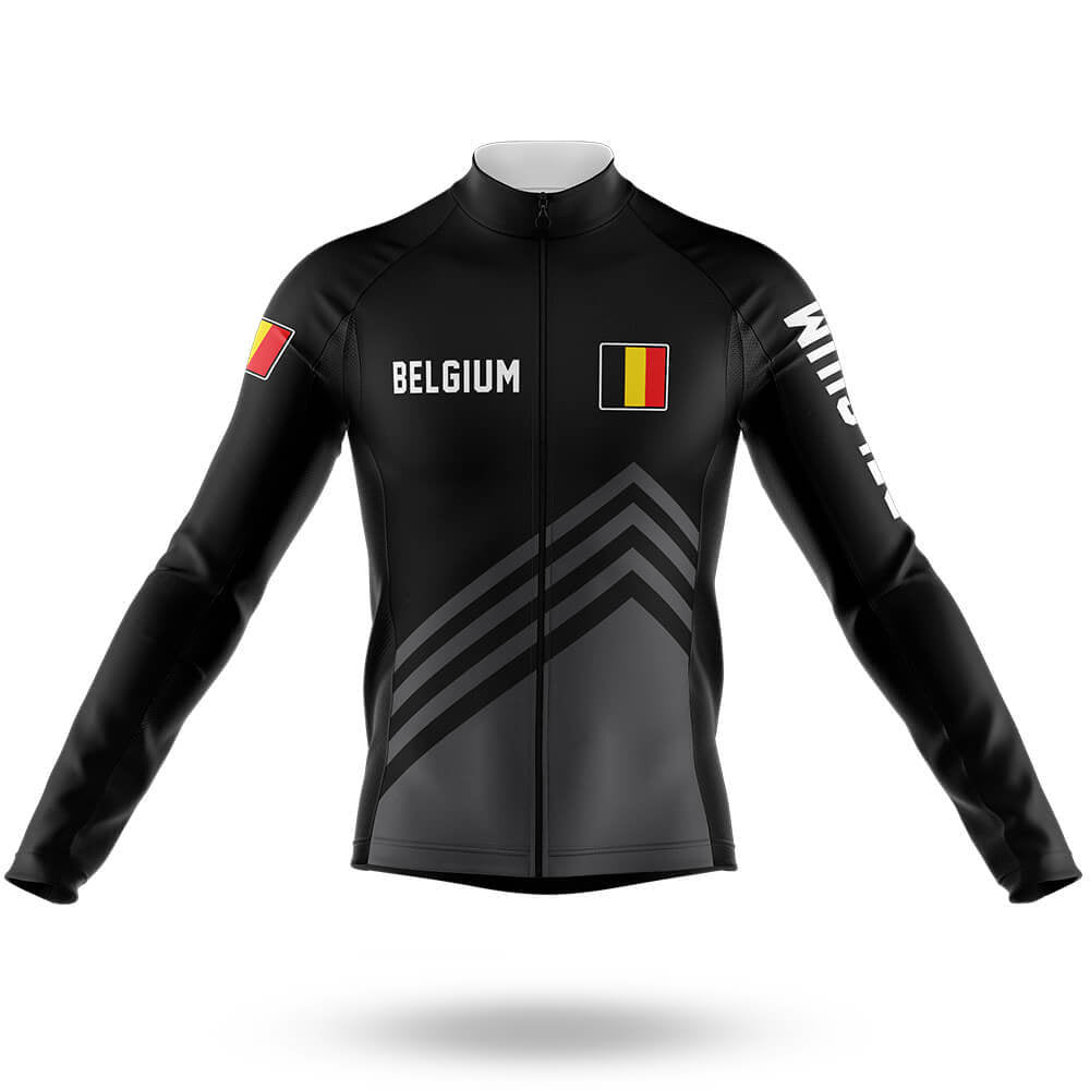 Belgium S5 Black - Men's Cycling Kit-Long Sleeve Jersey-Global Cycling Gear