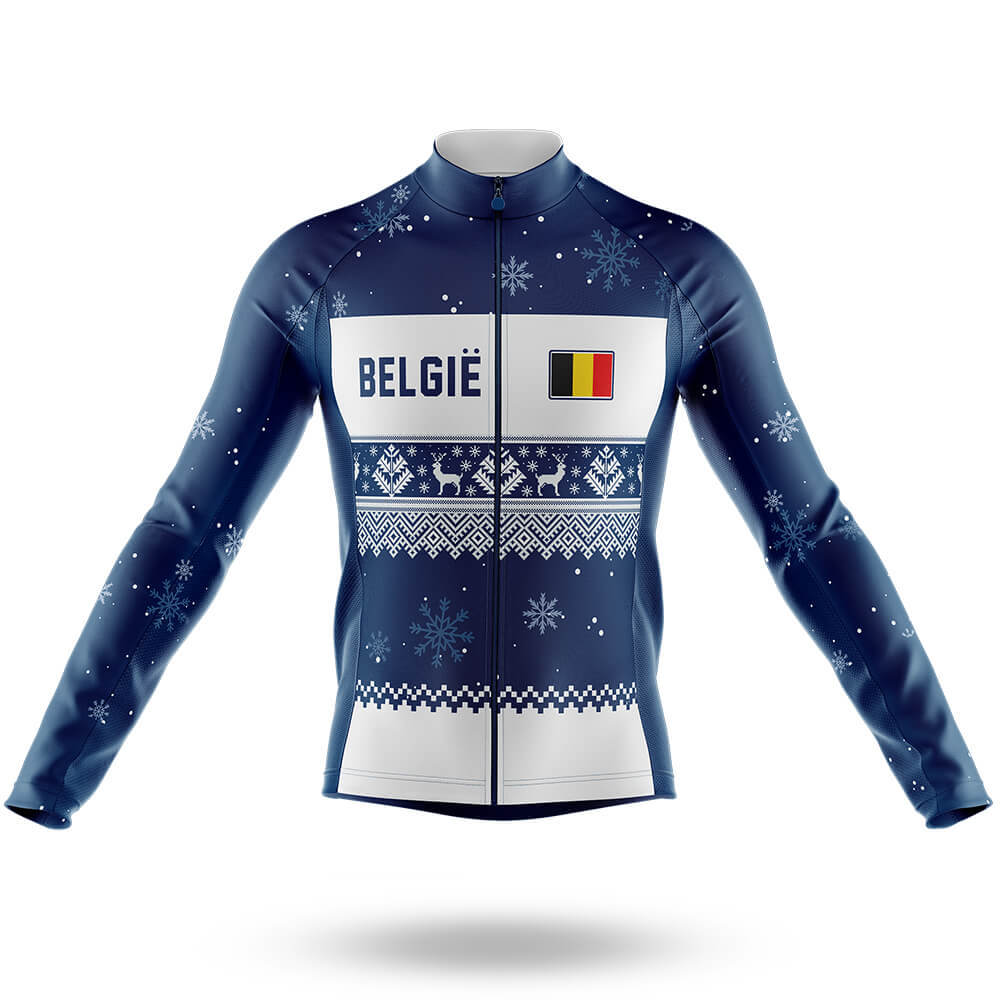 België Xmas - Men's Cycling Kit-Long Sleeve Jersey-Global Cycling Gear
