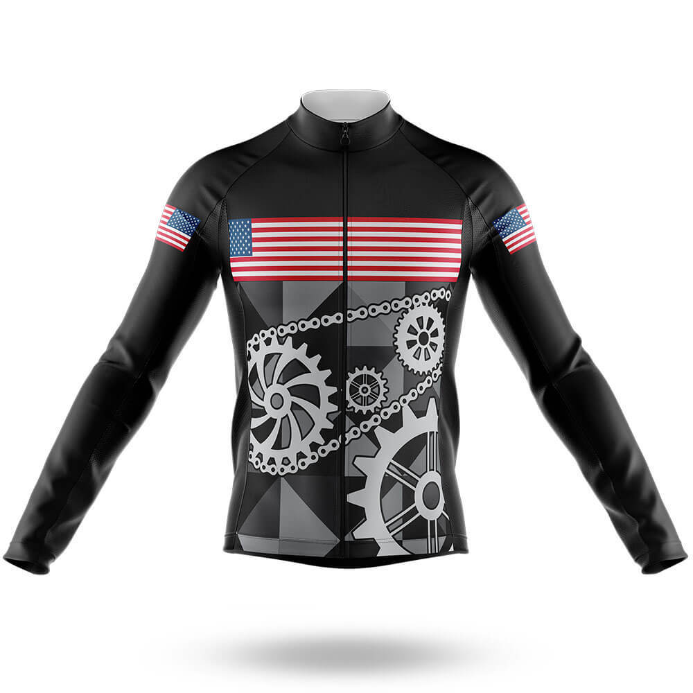 USA Gear - Men's Cycling Kit-Long Sleeve Jersey-Global Cycling Gear