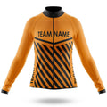 Custom Team Name M3 Orange - Women's Cycling Kit-Long Sleeve Jersey-Global Cycling Gear