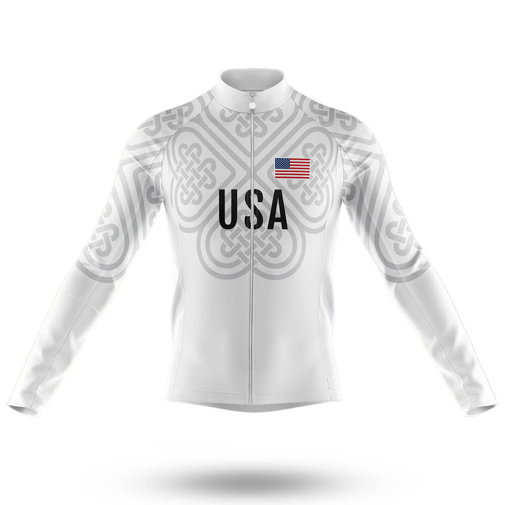USA S13 White - Men's Cycling Kit-Long Sleeve Jersey-Global Cycling Gear