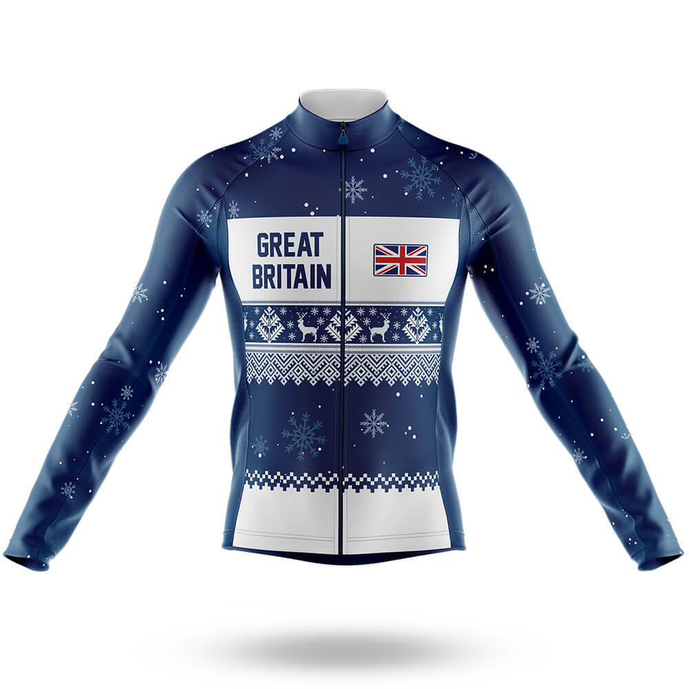 Great Britain Xmas - Men's Cycling Kit-Long Sleeve Jersey-Global Cycling Gear