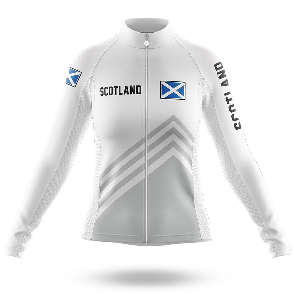 Scotland S5 White - Women - Cycling Kit-Long Sleeve Jersey-Global Cycling Gear