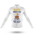 Sloth Drinking Team - White - Men's Cycling Kit-Long Sleeve Jersey-Global Cycling Gear