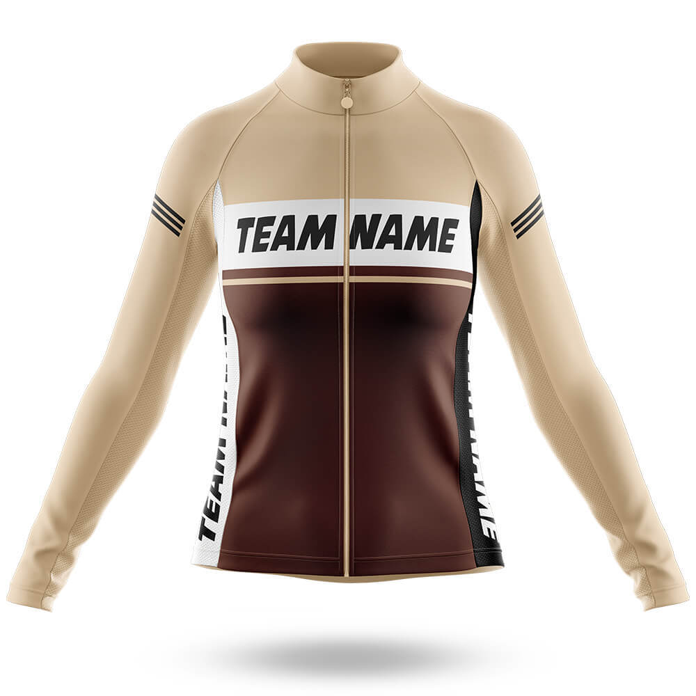 Custom Team Name M1 Brown - Women's Cycling Kit-Long Sleeve Jersey-Global Cycling Gear