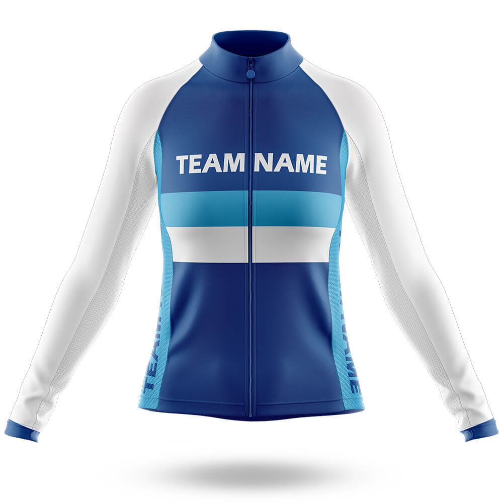 Custom Team Name M2 Navy - Women's Cycling Kit-Long Sleeve Jersey-Global Cycling Gear