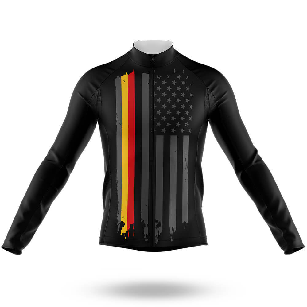 German - American Flag - Men's Cycling Kit-Long Sleeve Jersey-Global Cycling Gear