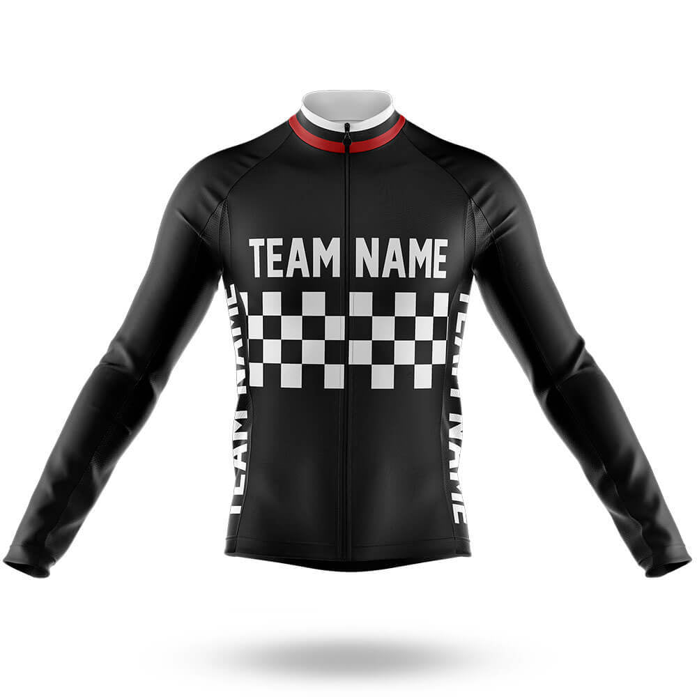Custom Team Name M7 Black - Men's Cycling Kit-Long Sleeve Jersey-Global Cycling Gear