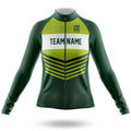 Custom Team Name V20 Green - Women's Cycling Kit-Long Sleeve Jersey-Global Cycling Gear