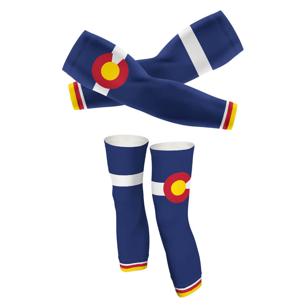 Colorado Flag - Arm And Leg Sleeves-S-Global Cycling Gear