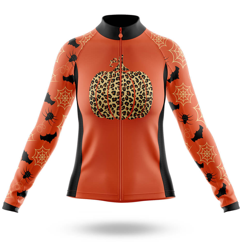 Leopard Pumpkin - Women's Cycling Kit-Long Sleeve Jersey-Global Cycling Gear