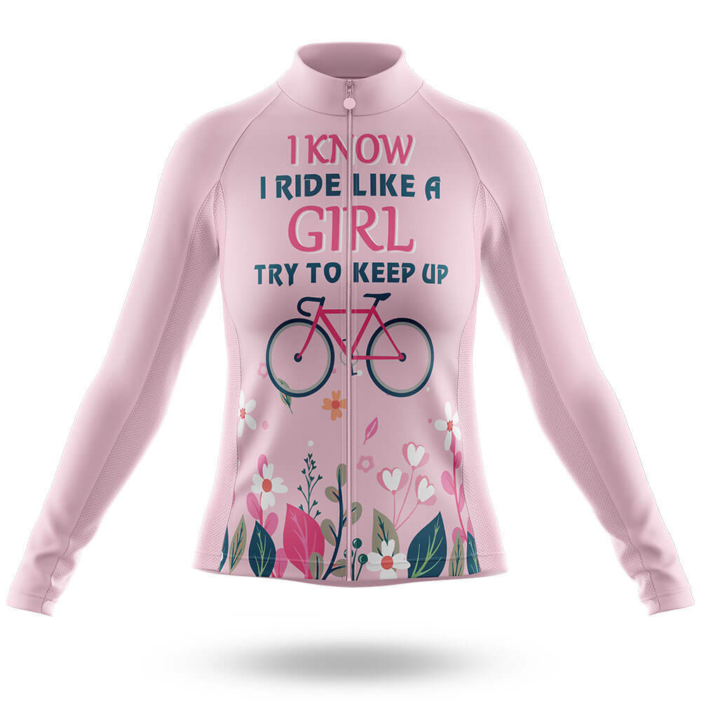 Like A Girl V4 - Women - Cycling Kit-Long Sleeve Jersey-Global Cycling Gear