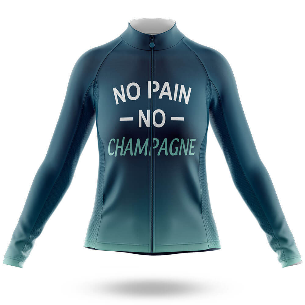 No Pain No Champagne - Women's Cycling Kit-Long Sleeve Jersey-Global Cycling Gear