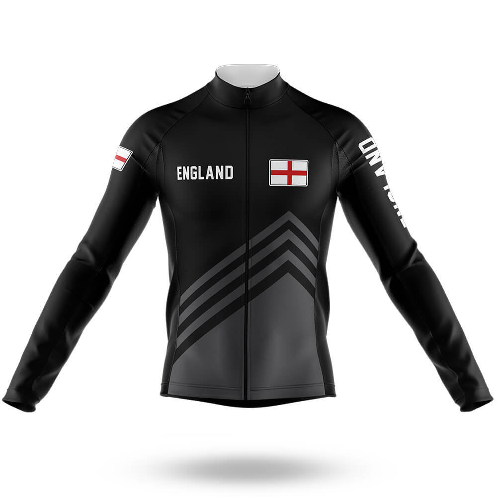 England S5 Black - Men's Cycling Kit-Long Sleeve Jersey-Global Cycling Gear