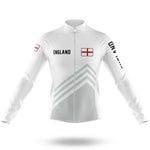 England S5 White - Men's Cycling Kit-Long Sleeve Jersey-Global Cycling Gear