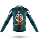 Bike For Beer V3 - Green - Men's Cycling Kit-Long Sleeve Jersey-Global Cycling Gear