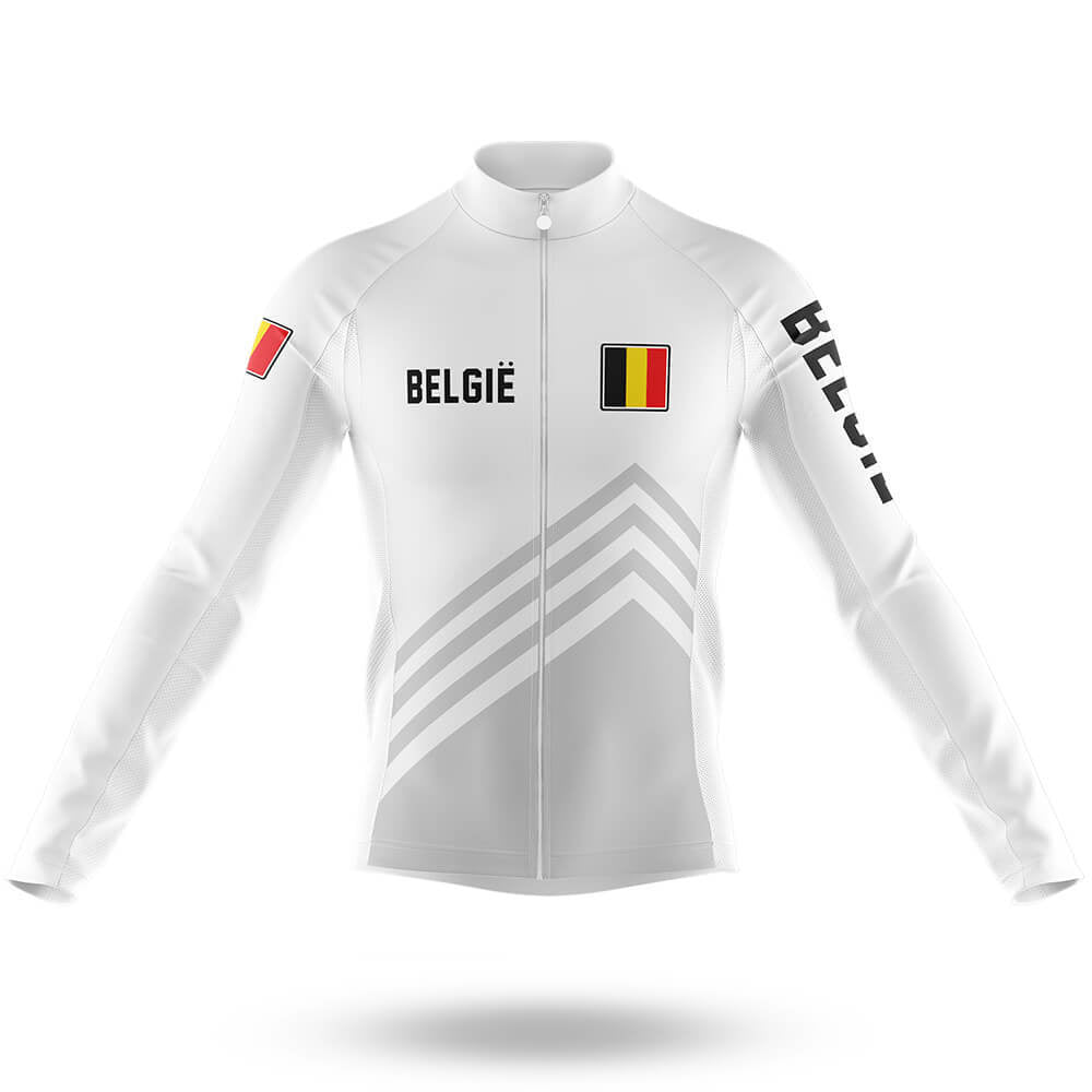 België S5 White - Men's Cycling Kit-Long Sleeve Jersey-Global Cycling Gear