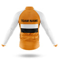 Custom Team Name M2 Orange - Men's Cycling Kit-Long Sleeve Jersey-Global Cycling Gear