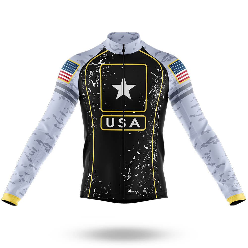 USA White Star - Men's Cycling Kit-Long Sleeve Jersey-Global Cycling Gear