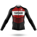 Custom Team Name V20 Red - Men's Cycling Kit-Long Sleeve Jersey-Global Cycling Gear