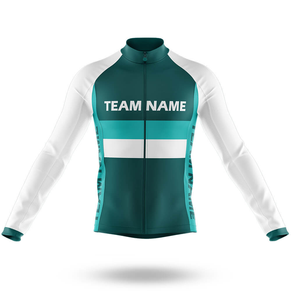 Custom Team Name M2 Green - Men's Cycling Kit-Long Sleeve Jersey-Global Cycling Gear