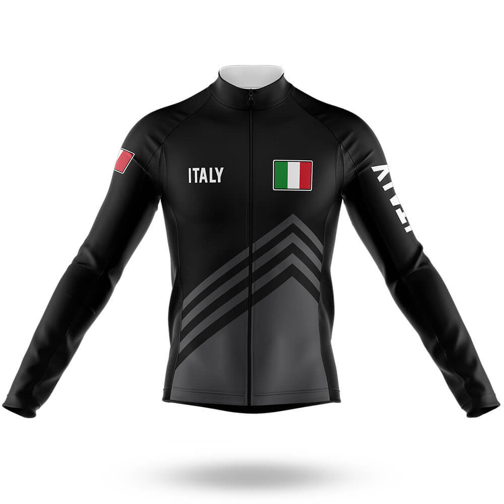 Italy S5 Black - Men's Cycling Kit-Long Sleeve Jersey-Global Cycling Gear