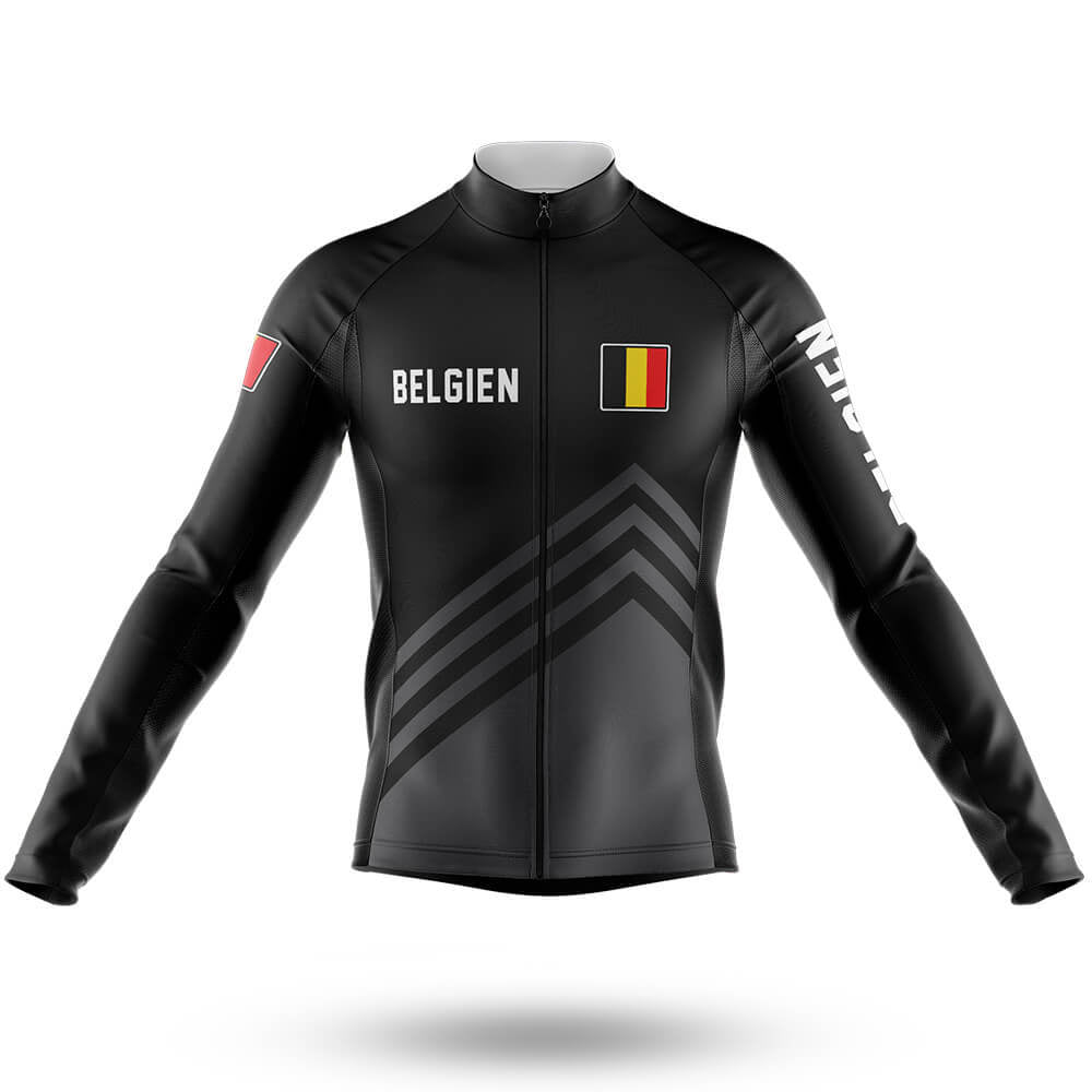 Belgien S5 Black - Men's Cycling Kit-Long Sleeve Jersey-Global Cycling Gear