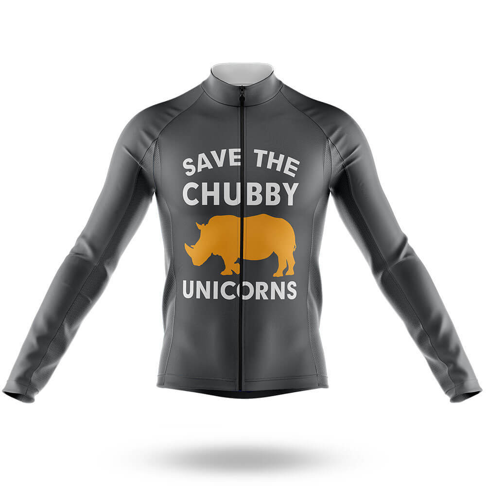 The Chubby Unicorn V6 - Grey - Men's Cycling Kit-Long Sleeve Jersey-Global Cycling Gear