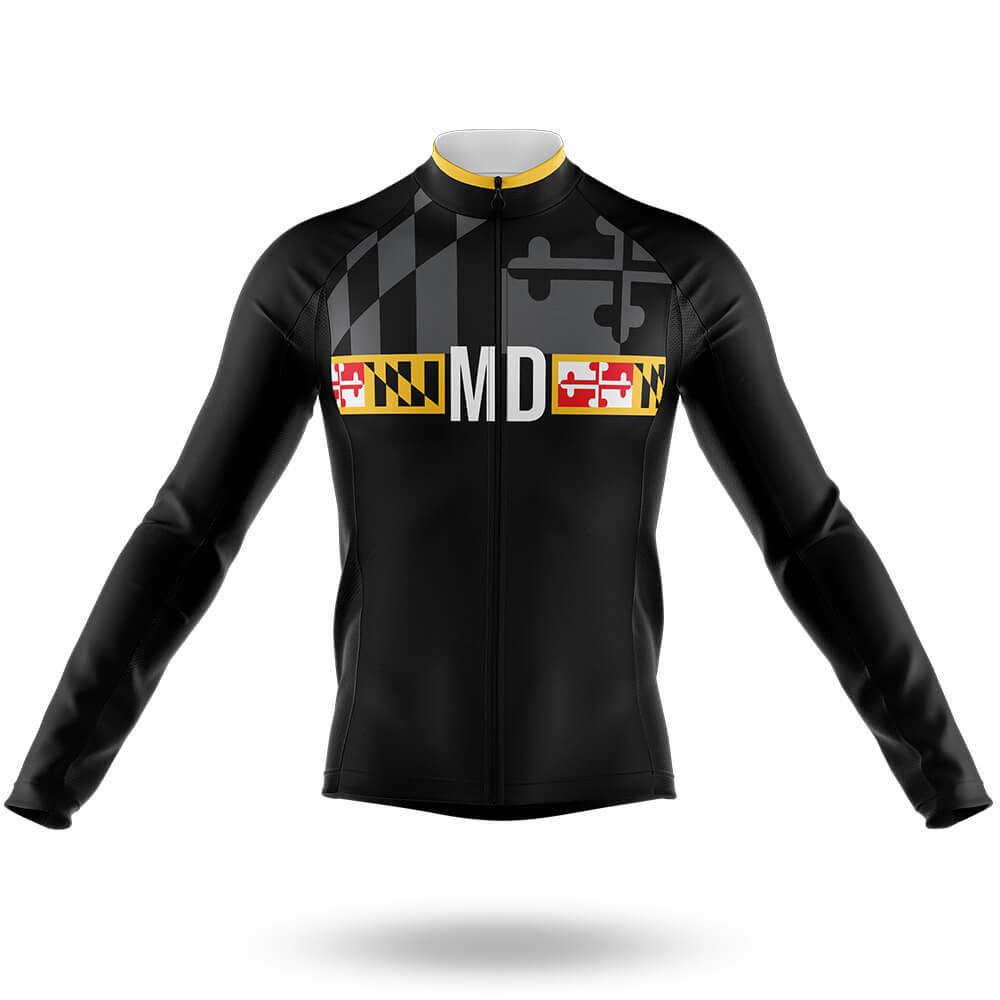 Maryland Flag - Men's Cycling Kit-Long Sleeve Jersey-Global Cycling Gear