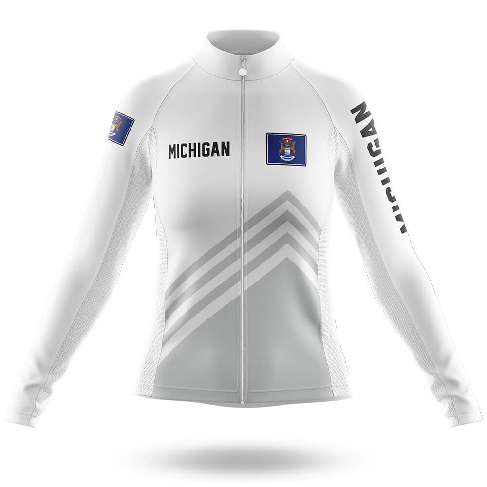 Michigan S4 White - Women - Cycling Kit-Long Sleeve Jersey-Global Cycling Gear