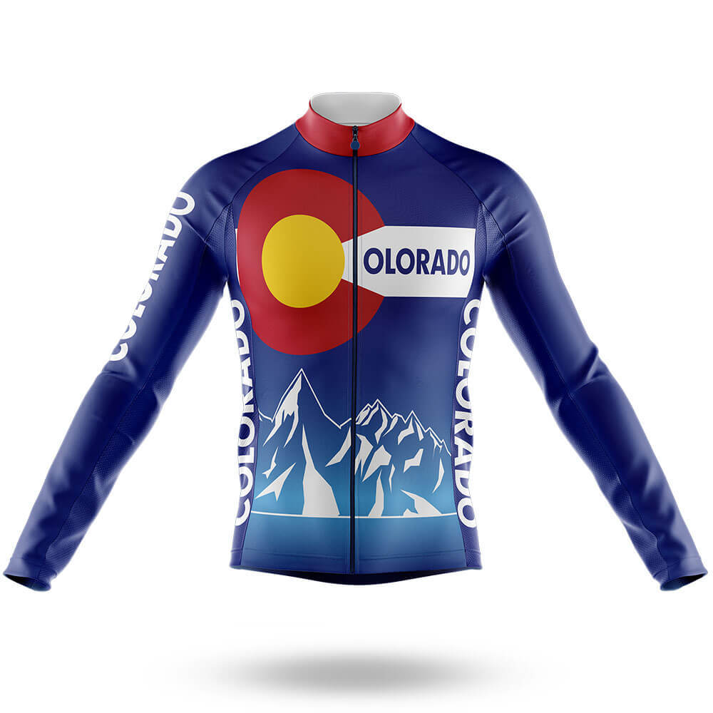 Colorado Mountains - Men's Cycling Kit-Long Sleeve Jersey-Global Cycling Gear